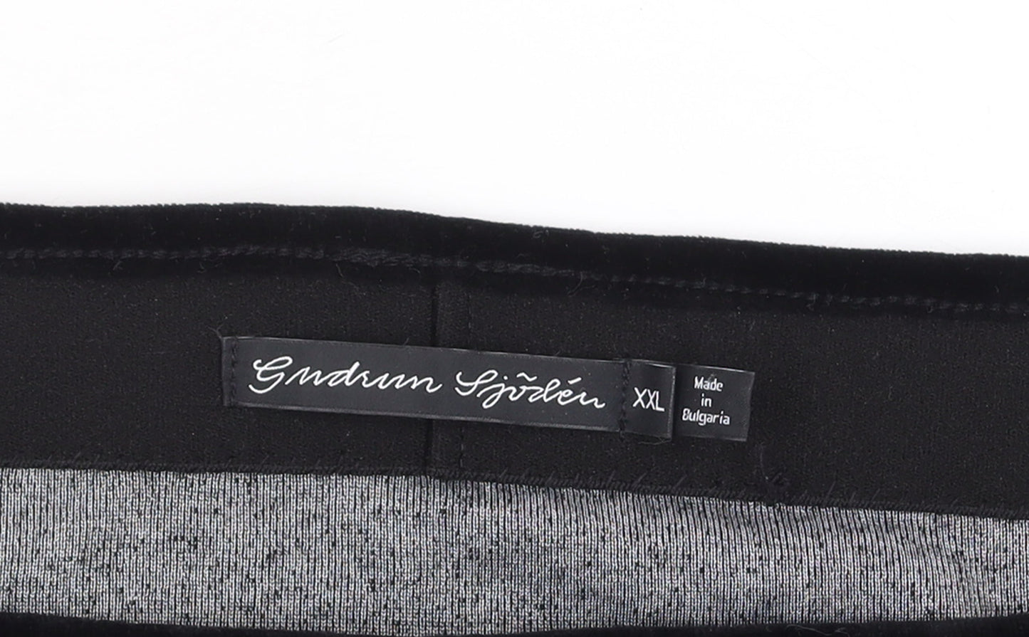Gudrun Sjödén Women’s Black Velvet Knee Length Pencil Skirt 2XL