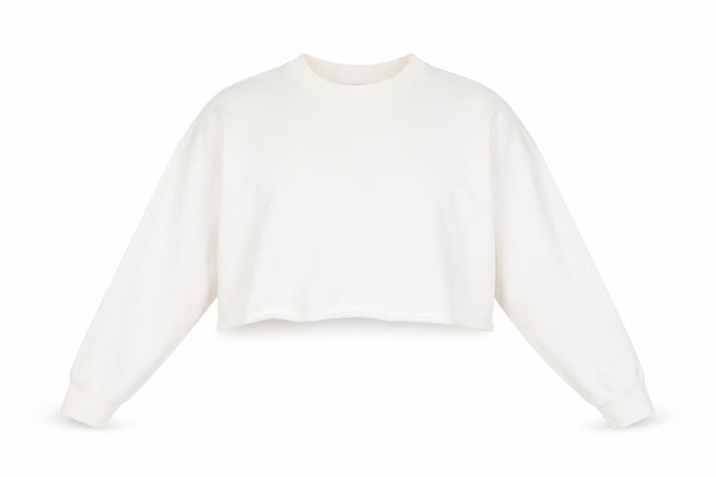 Missguided Women White Size 8 Crew Neck Cropped Pullover Jumper