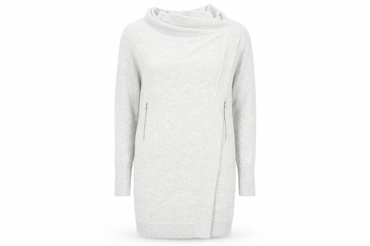 Mint Velvet Women’s Grey Cowl Neck Long Sleeve Zip Cardigan S