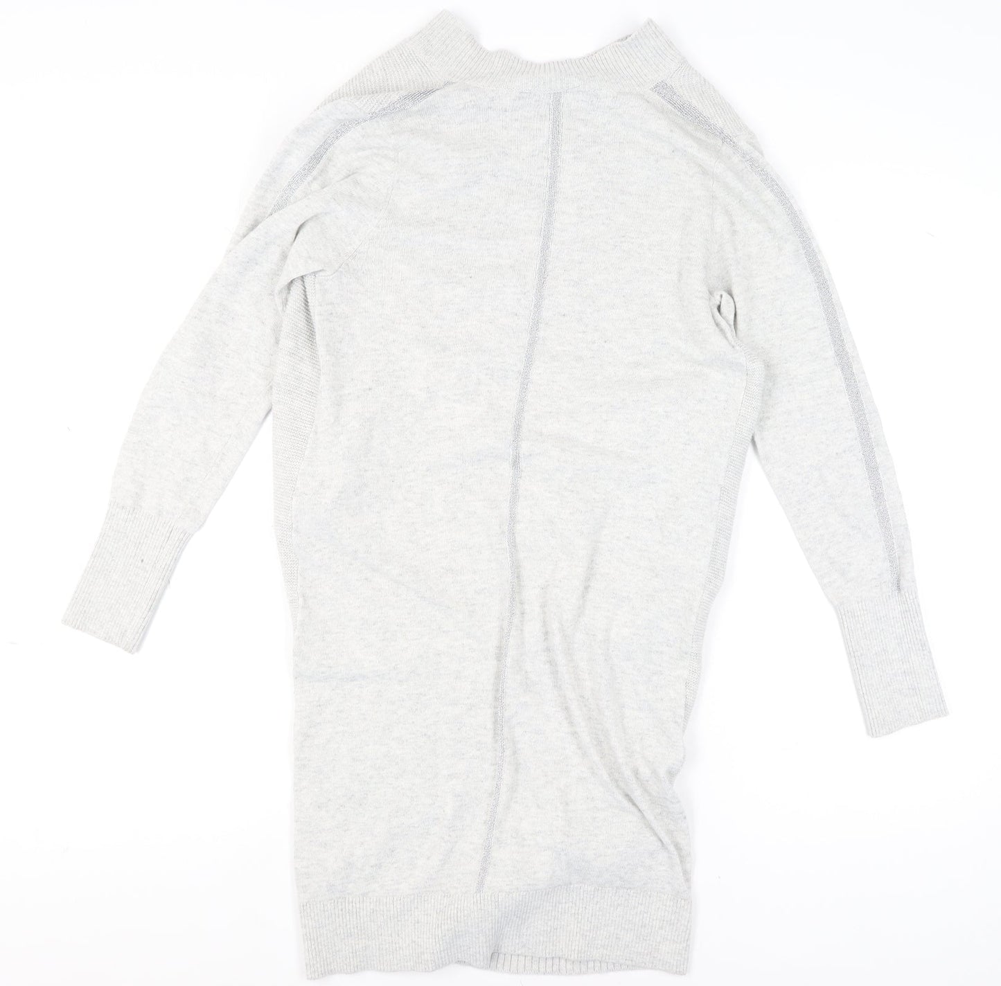 Mint Velvet Women’s Grey Cowl Neck Long Sleeve Zip Cardigan S