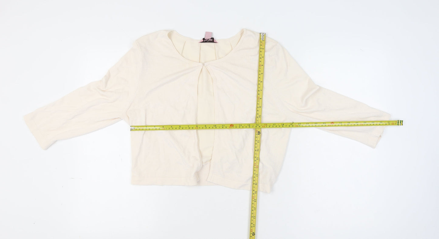 Phase Eight Women Ivory 3/4 Sleeve Knit Cardigan Size 18