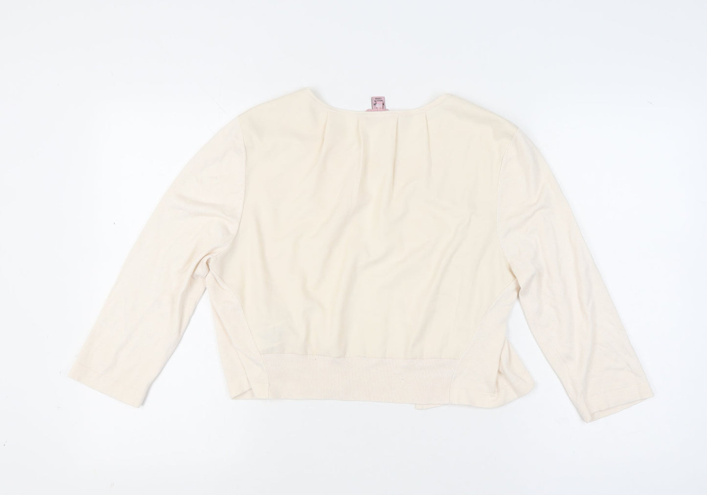 Phase Eight Women Ivory 3/4 Sleeve Knit Cardigan Size 18