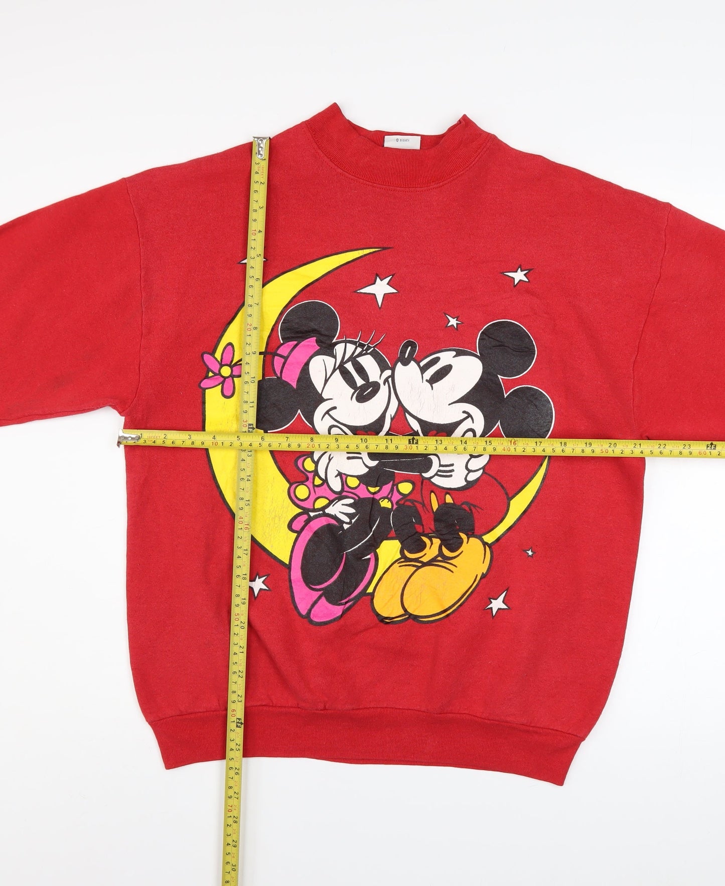 Mickey & Co Women Red Pullover Sweatshirt Long Sleeve Cotton Graphic L