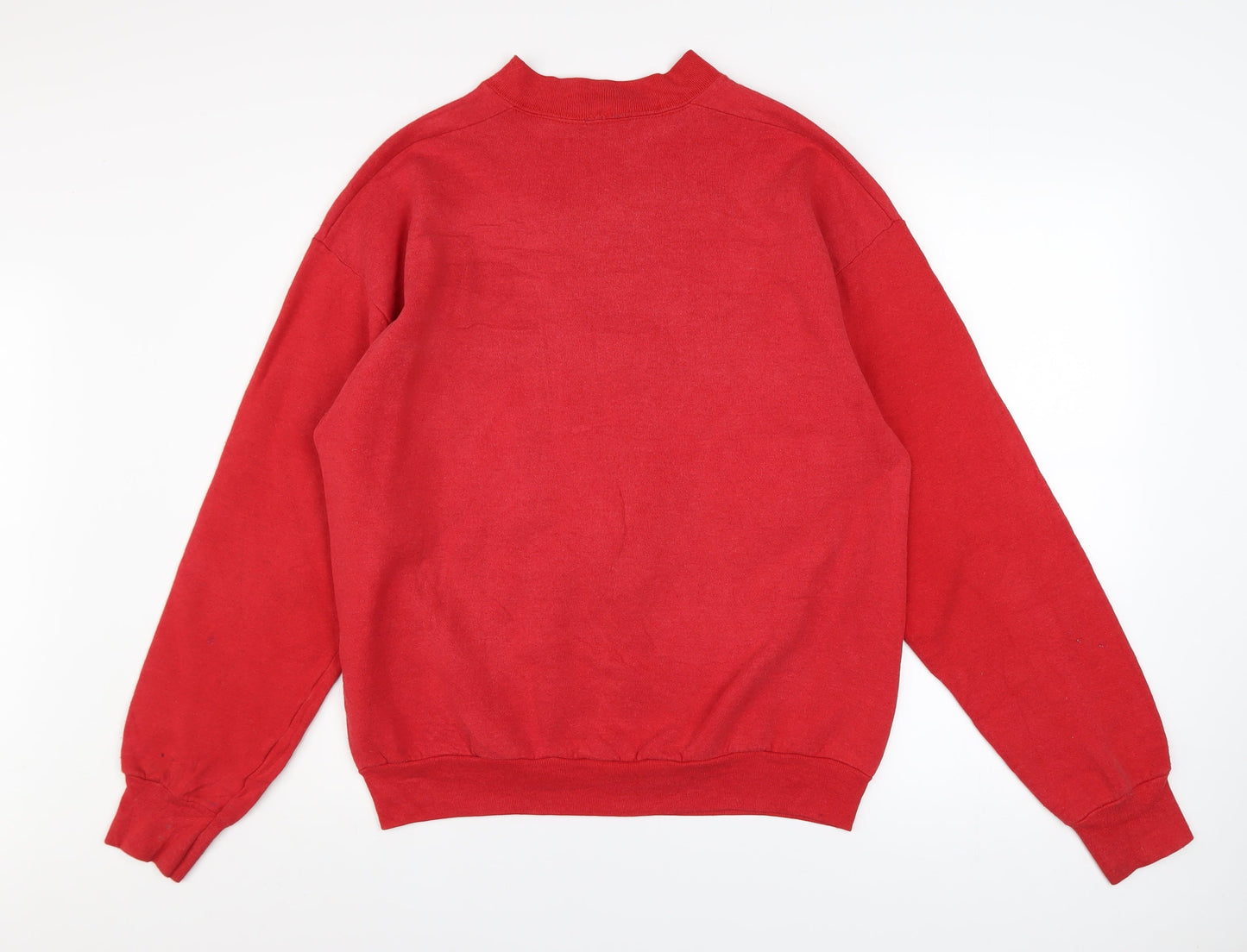 Mickey & Co Women Red Pullover Sweatshirt Long Sleeve Cotton Graphic L
