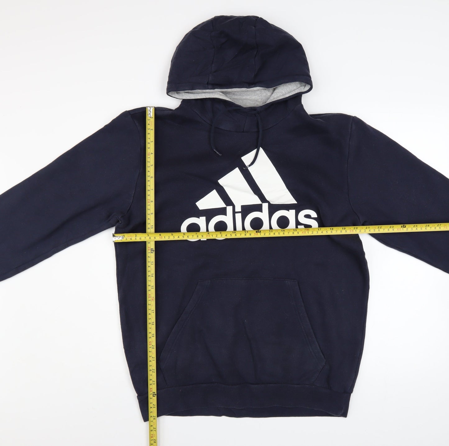 Adidas Men's Blue Pullover Logo Hoodie XL Fleece Sweatshirt