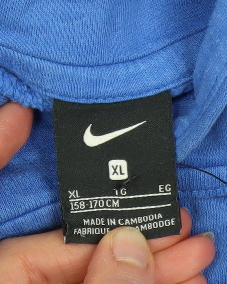 Nike Boys Blue XL Pullover Hoodie – Football Logo Graphic Sweatshirt