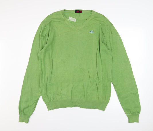 Robe Di Kappa Men's Green Cotton V-Neck Jumper Size L