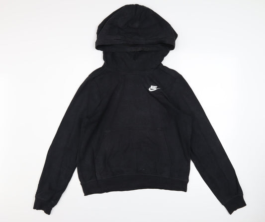 Nike Men's Black Pullover Hoodie Small Logo Sports Sweatshirt