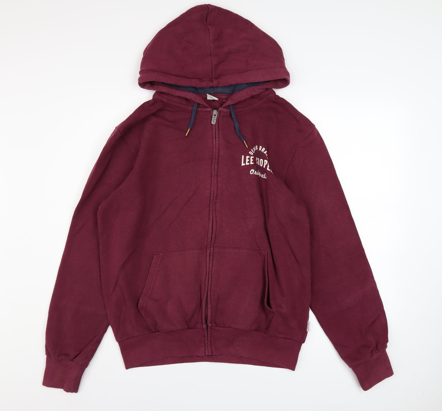 Lee Cooper Men's Red Full Zip Hoodie Size M Casual Fleece Jacket