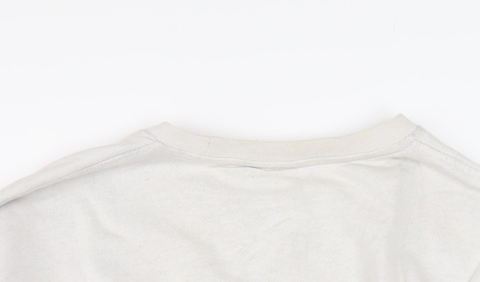 Nike Women’s Beige Pullover Sweatshirt L Logo Print Cotton Blend