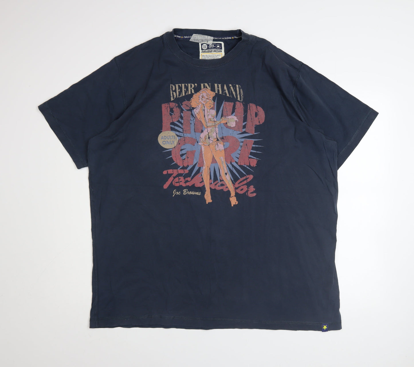 Joe Browns Men's Blue Beer Pin Up Graphic T-Shirt XL