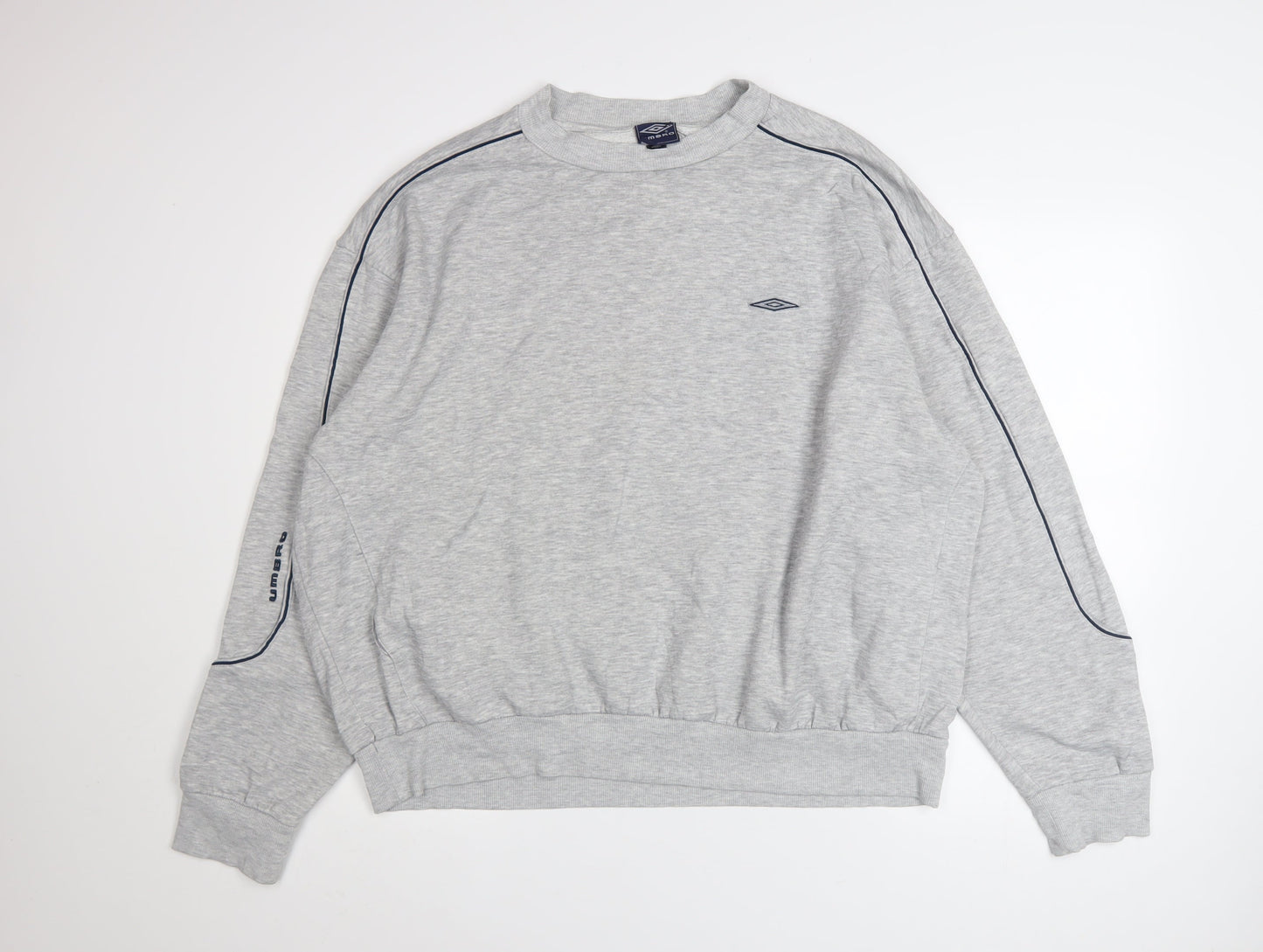 Umbro Men’s Grey XXL Pullover Sweatshirt Crew Neck Logo Sportswear