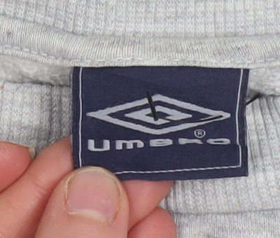Umbro Men’s Grey XXL Pullover Sweatshirt Crew Neck Logo Sportswear
