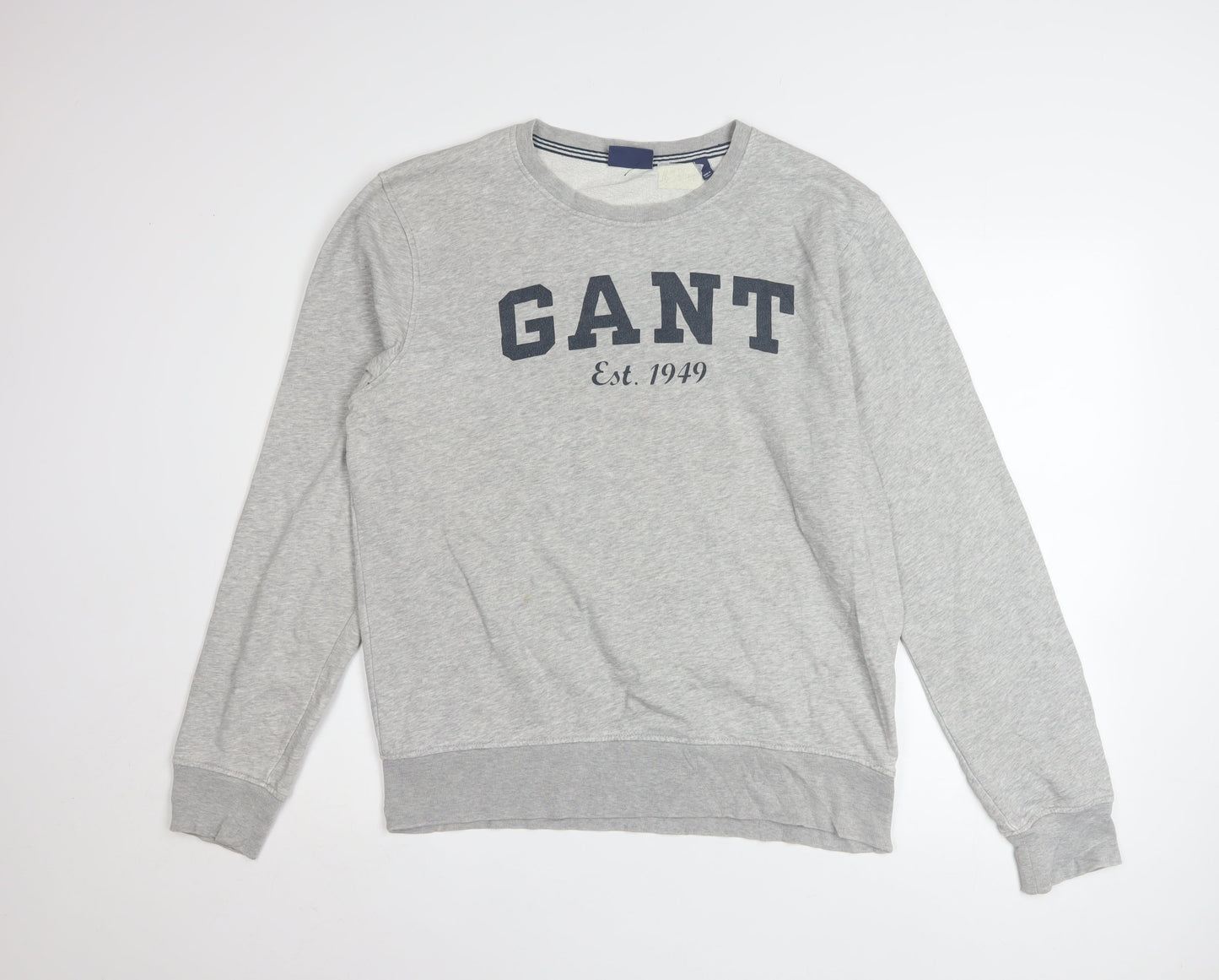 GANT Men's Grey Logo Crew Neck Sweatshirt Size L Pullover
