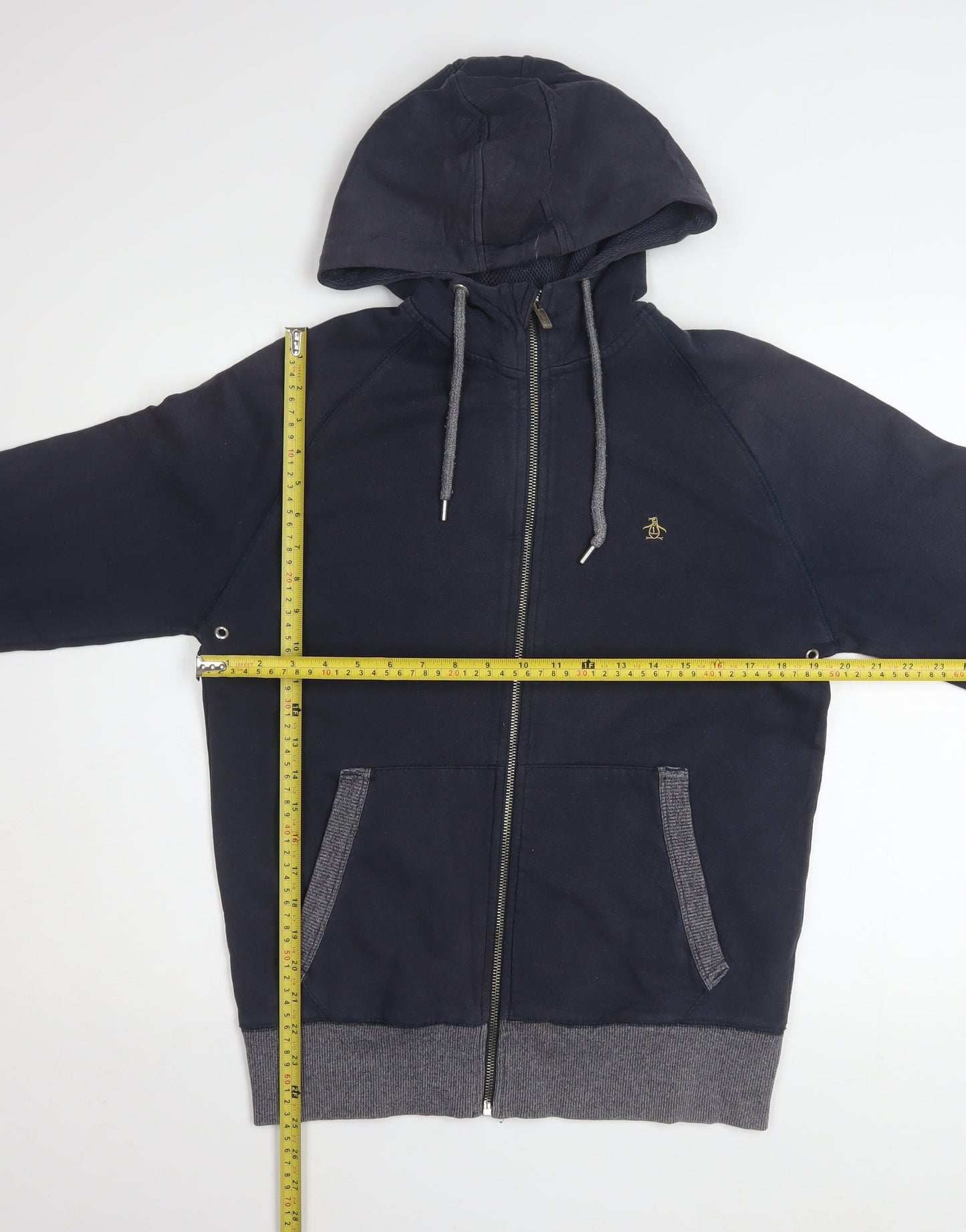 Original Penguin Men's Blue Full Zip Hoodie M Regular Fit
