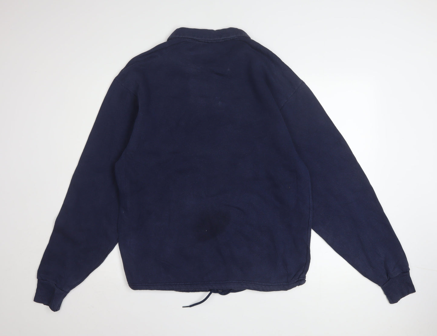 Reebok Mens Blue 1/4 Zip Pullover Sweatshirt Size M Sports Style