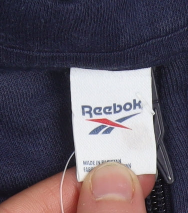 Reebok Mens Blue 1/4 Zip Pullover Sweatshirt Size M Sports Style