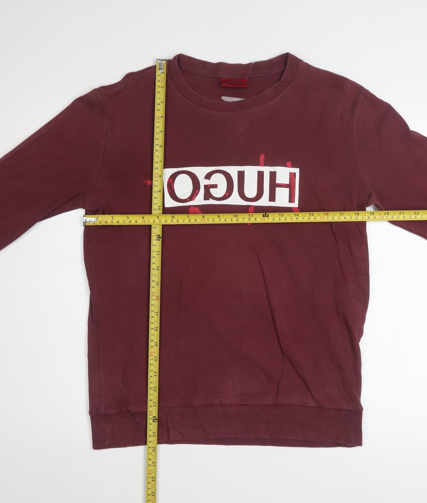 Hugo Boss Unisex Red Logo Graphic Cotton Sweatshirt Size S