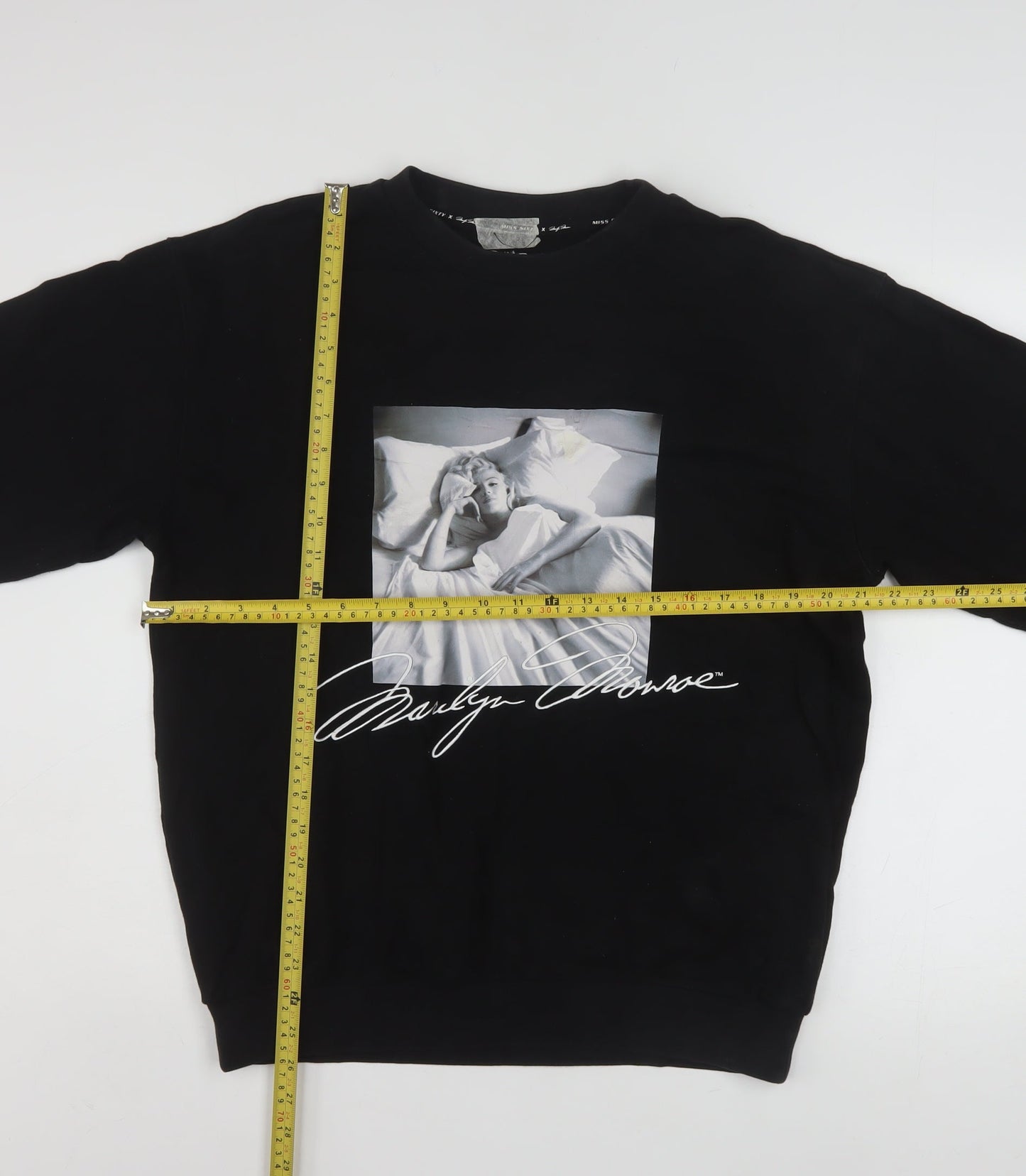 Miss Sixty Womens Black Marilyn Monroe Graphic Sweatshirt Size 8
