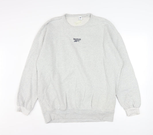 Reebok Men's Grey Crew Neck Pullover Sweatshirt Size M