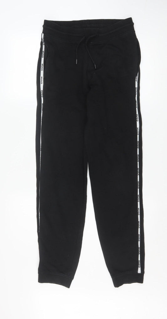 Hugo Men’s Black XS Jogger Trousers with Side Stripe
