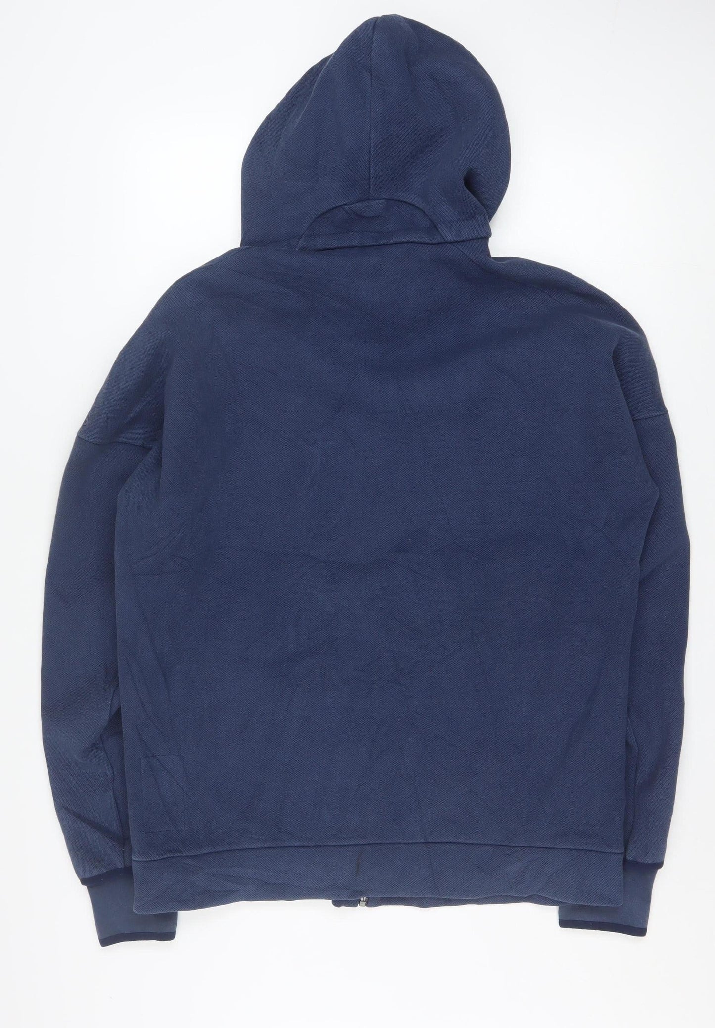 Adidas Men Blue Full Zip Fleece Hoodie L Sportswear