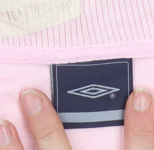 Umbro Men’s Pink Short Sleeve Polo Shirt Size L Polyester Cotton