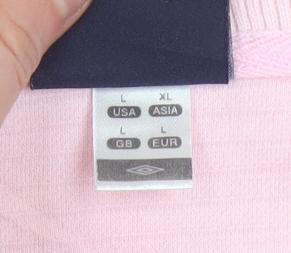 Umbro Men’s Pink Short Sleeve Polo Shirt Size L Polyester Cotton