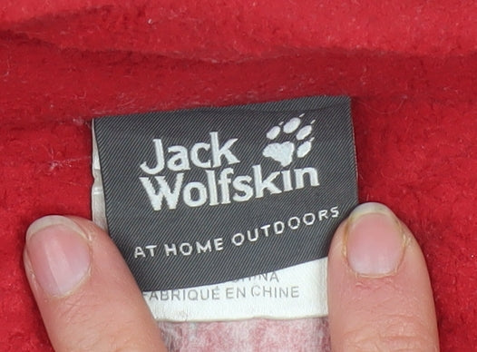 Jack Wolfskin Womens Red Fleece Full Zip Outdoor Jacket Size 10