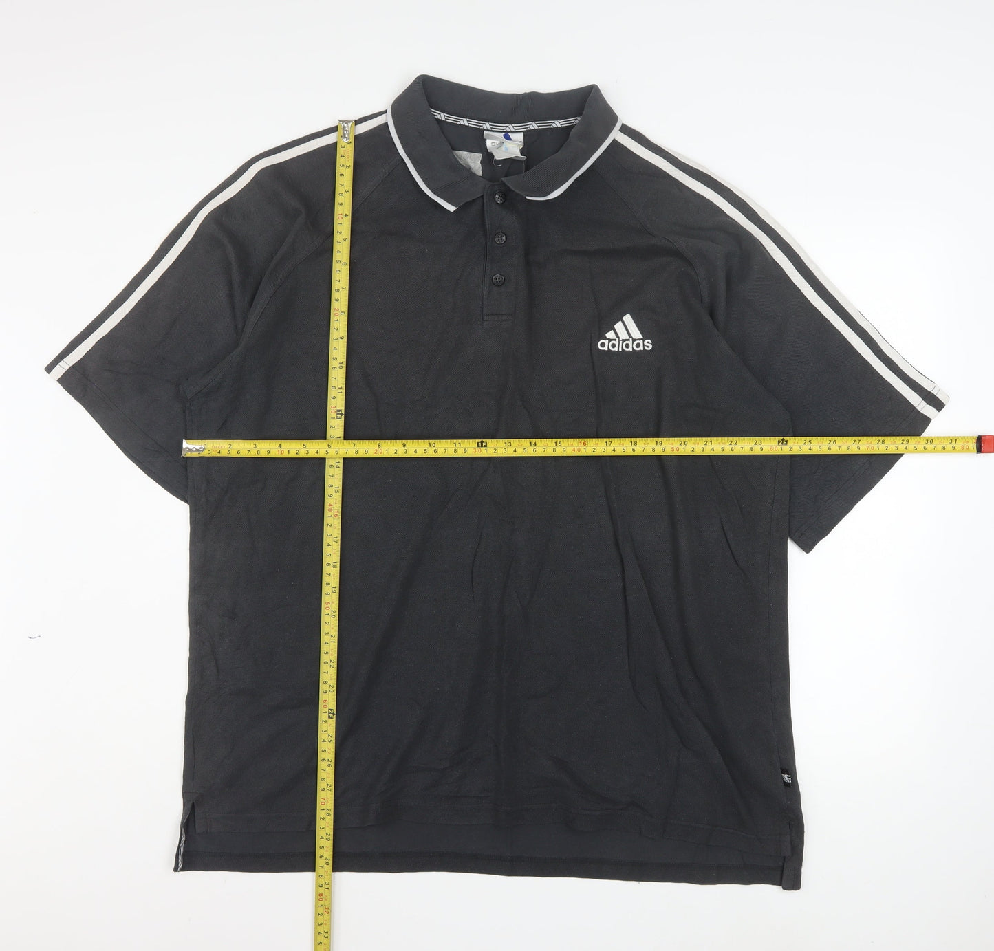 Adidas Mens Black Polo Shirt Size L Regular Fit Sportswear
