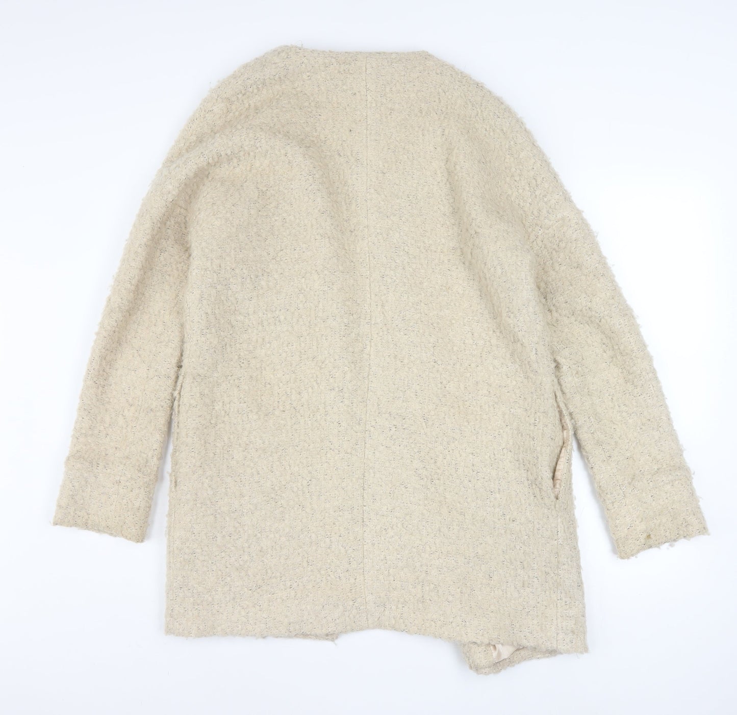 Glamorous Women Beige Wool Blend Mid-Length Overcoat Size S