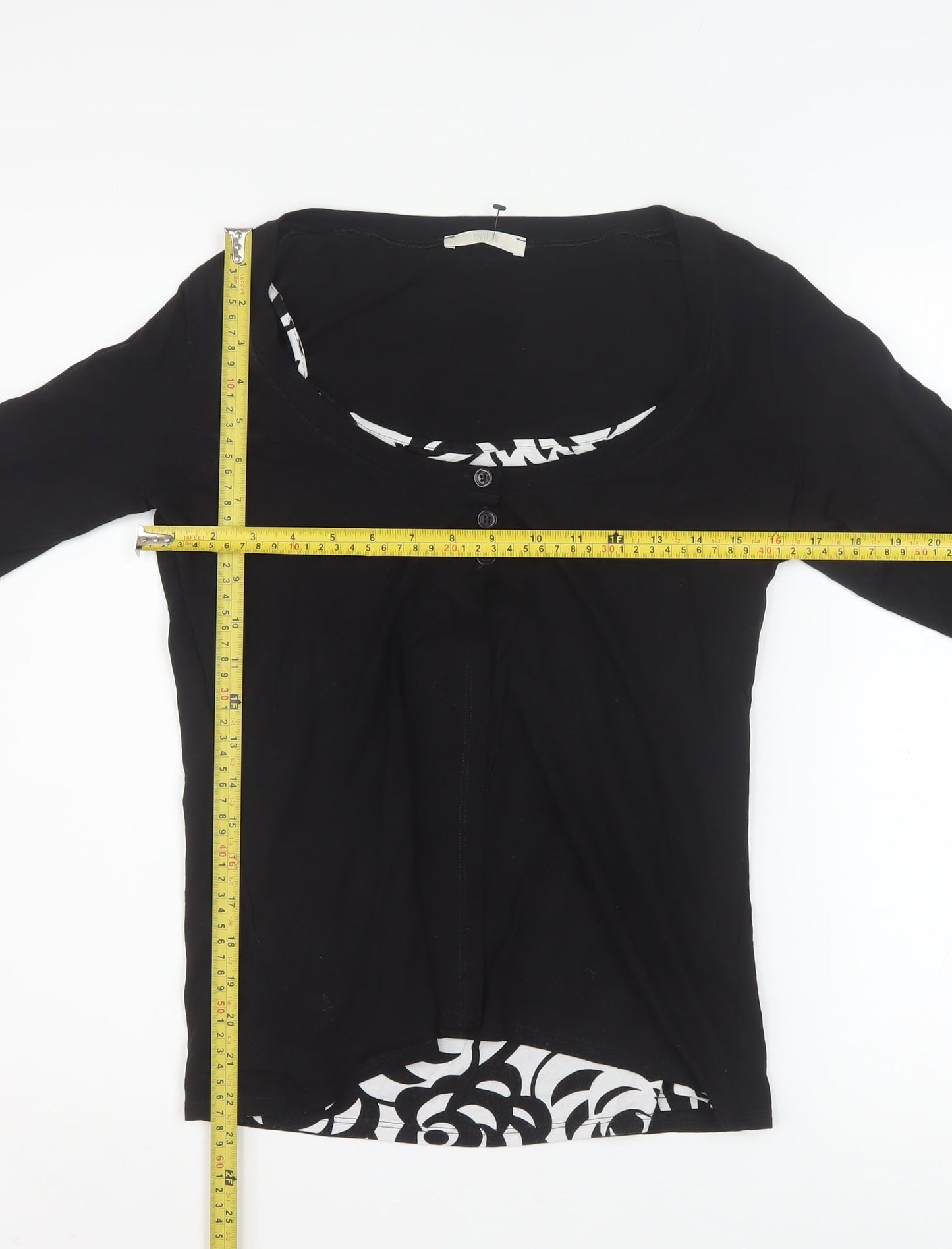 Marks and Spencer Women Black 3/4 Sleeve Camisole Blouse Size 14