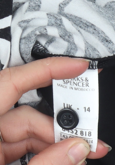 Marks and Spencer Women Black 3/4 Sleeve Camisole Blouse Size 14