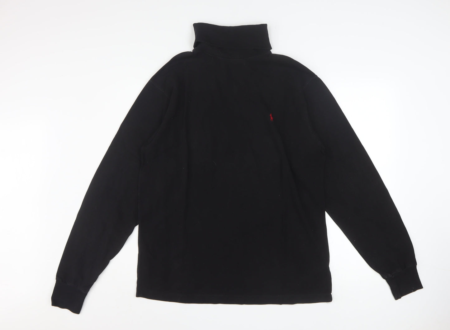 Ralph Lauren Men's Black Roll Neck Cotton Pullover Sweatshirt M