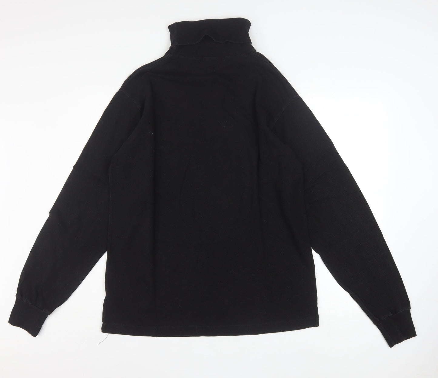 Ralph Lauren Men's Black Roll Neck Cotton Pullover Sweatshirt M