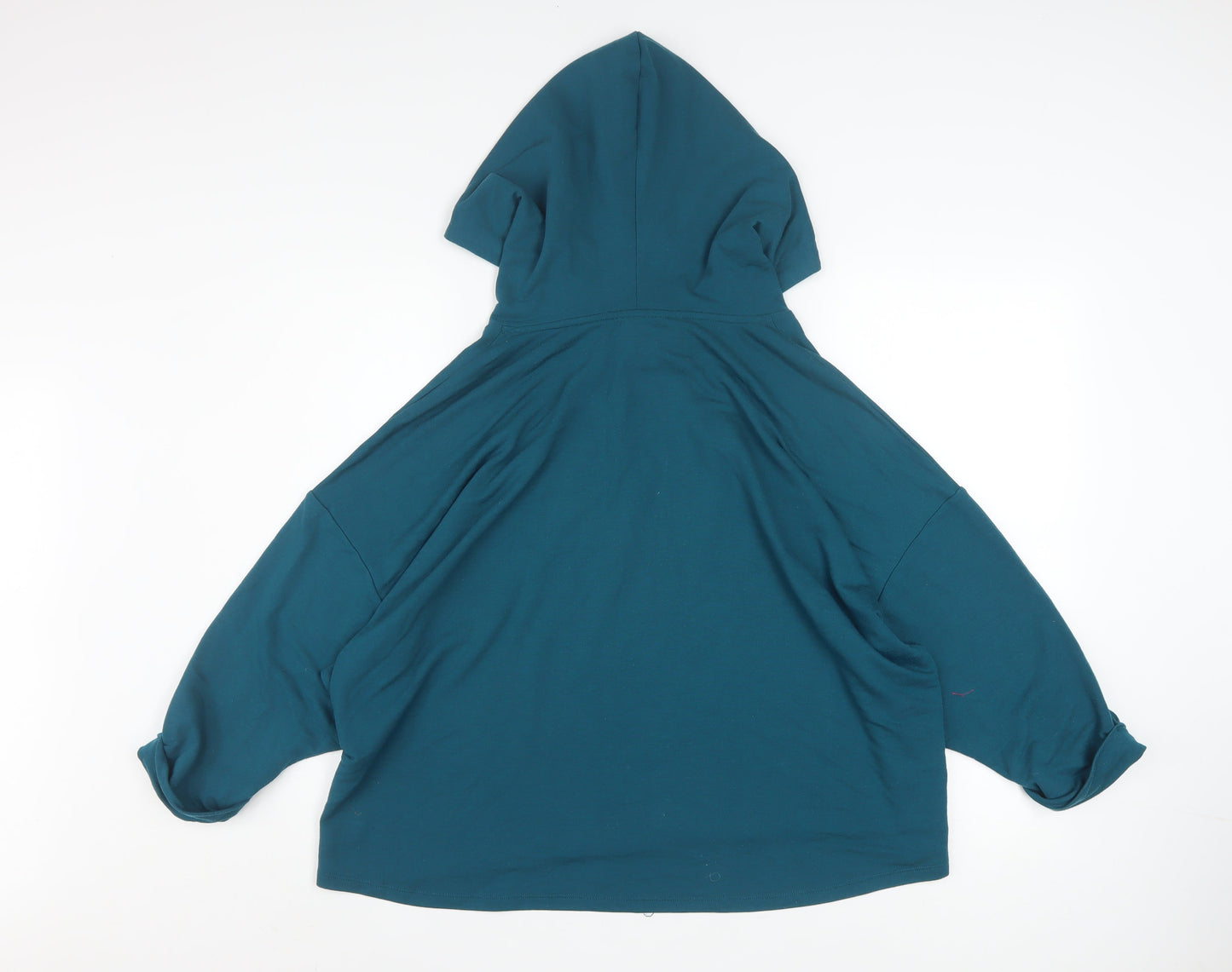 John Lewis Anyday Teal Relaxed Fit Pullover Hoodie Women L