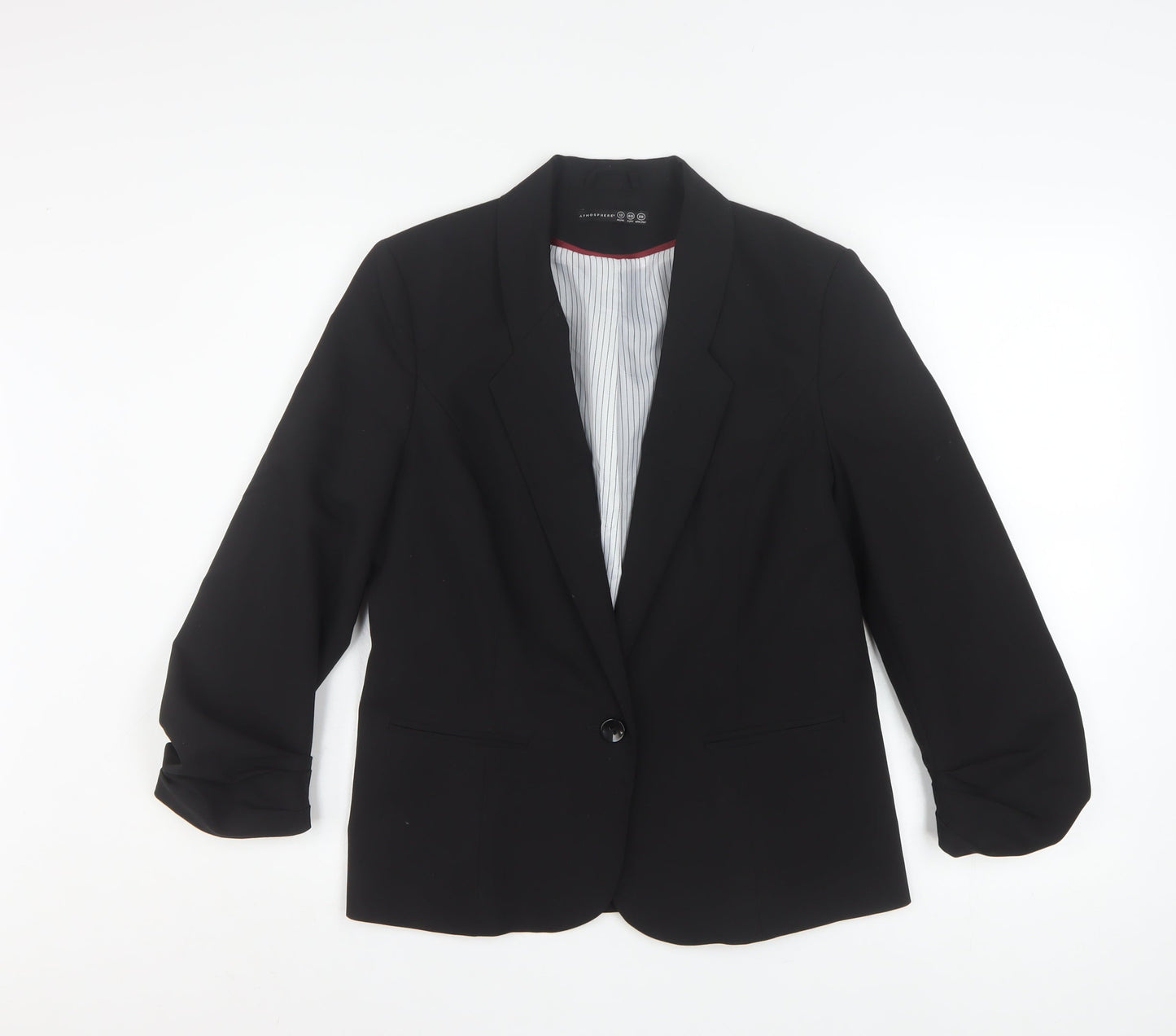 Atmosphere Women Black Size 12 Single-Breasted Blazer Jacket