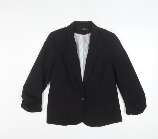 Atmosphere Women Black Size 12 Single-Breasted Blazer Jacket