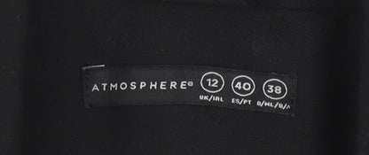 Brand and care label for Atmosphere Women Black, size 12, Single-Breasted Blazer Jacket