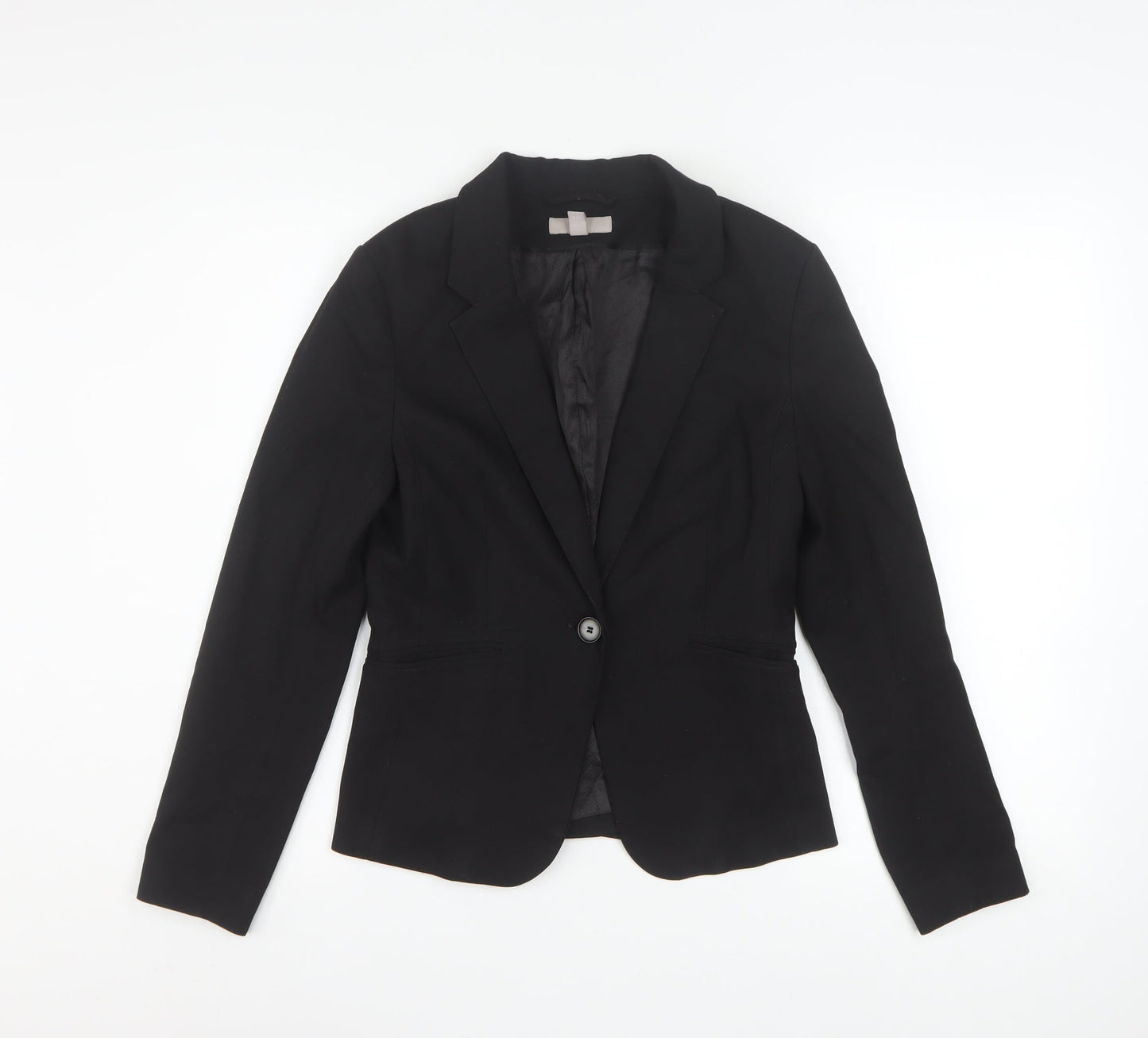 H&M Women's Black Classic Single-Breasted Blazer UK 8
