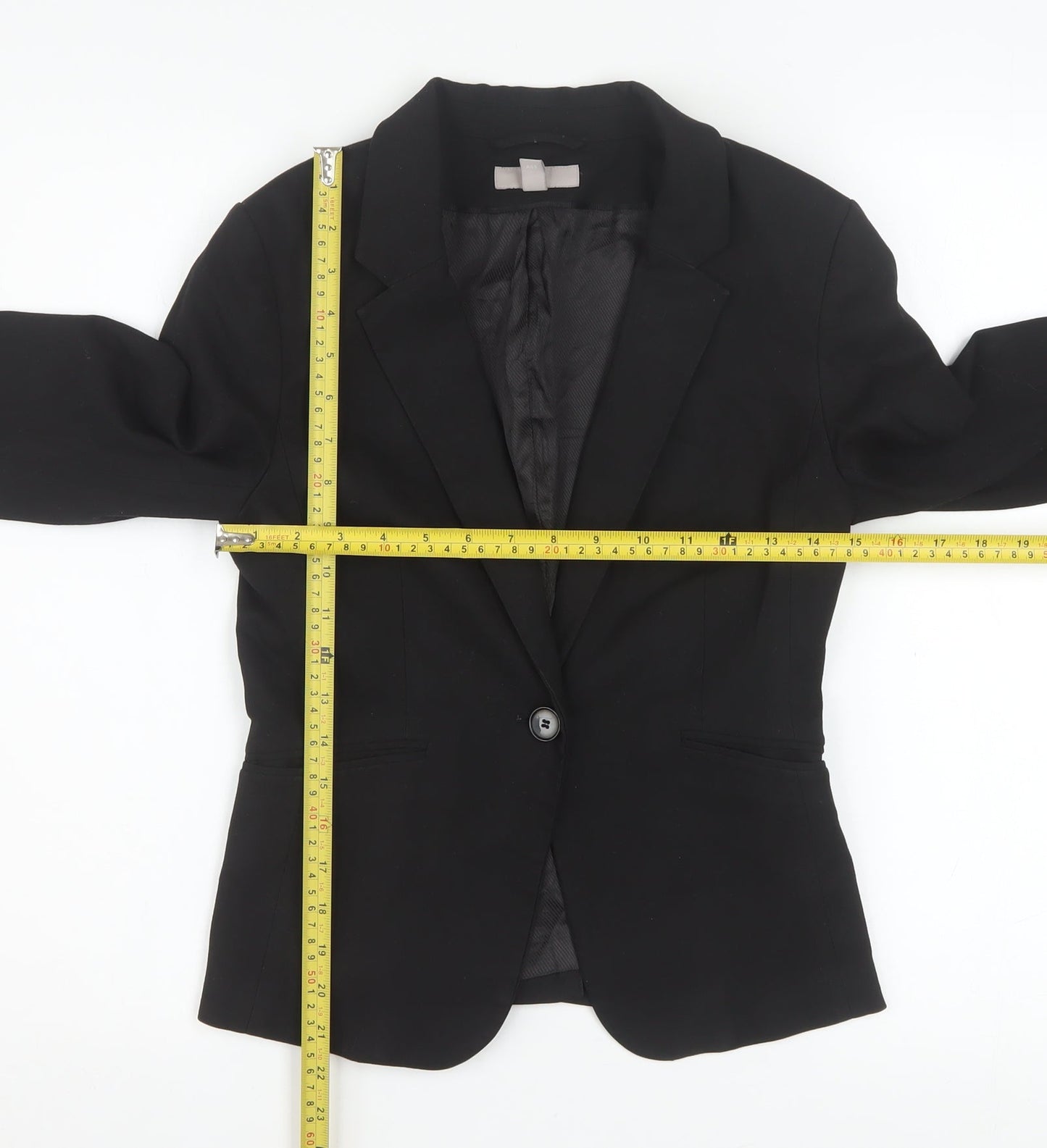 H&M Women's Black Classic Single-Breasted Blazer UK 8