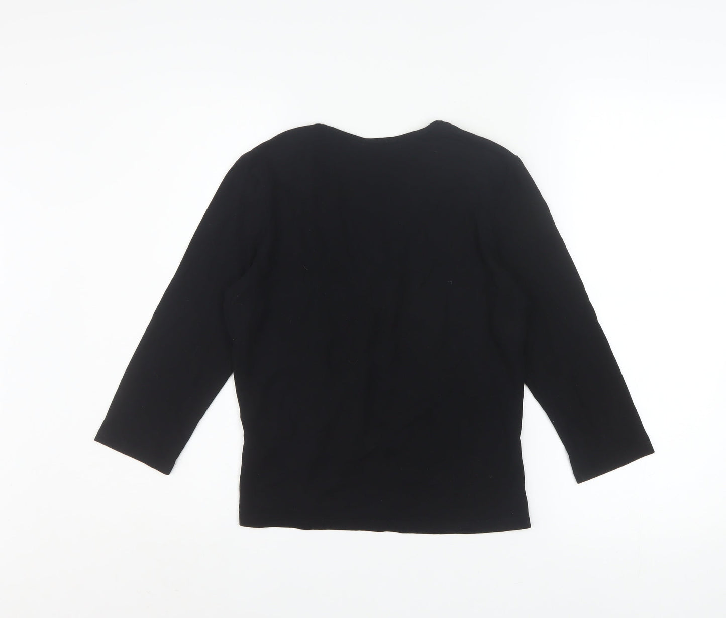 Principles Petite Women's Black V-Neck Wrap Blouse Size 12