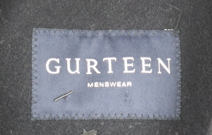 Gurteen Mens Black Wool Overcoat Size 46 Classic Mid-Length Jacket