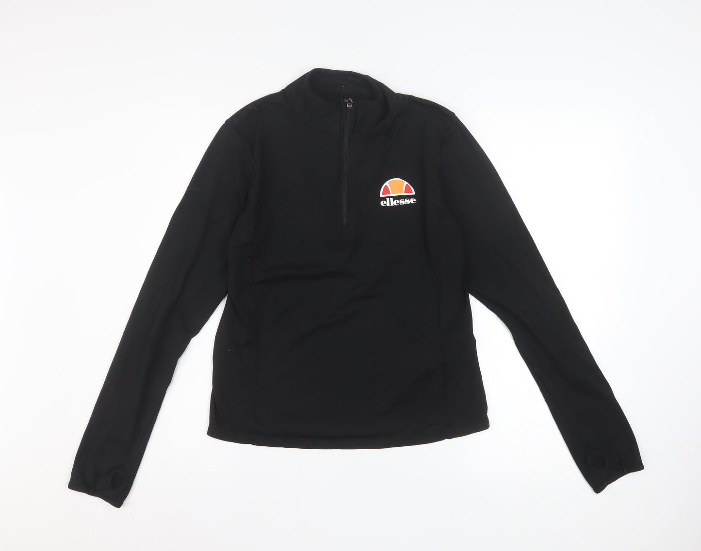 Ellesse Women's Black 1/2 Zip Long Sleeve Pullover Sweatshirt Size 12