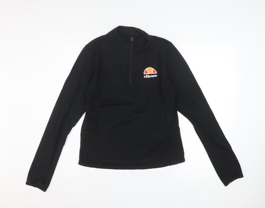 Ellesse Women's Black 1/2 Zip Long Sleeve Pullover Sweatshirt Size 12