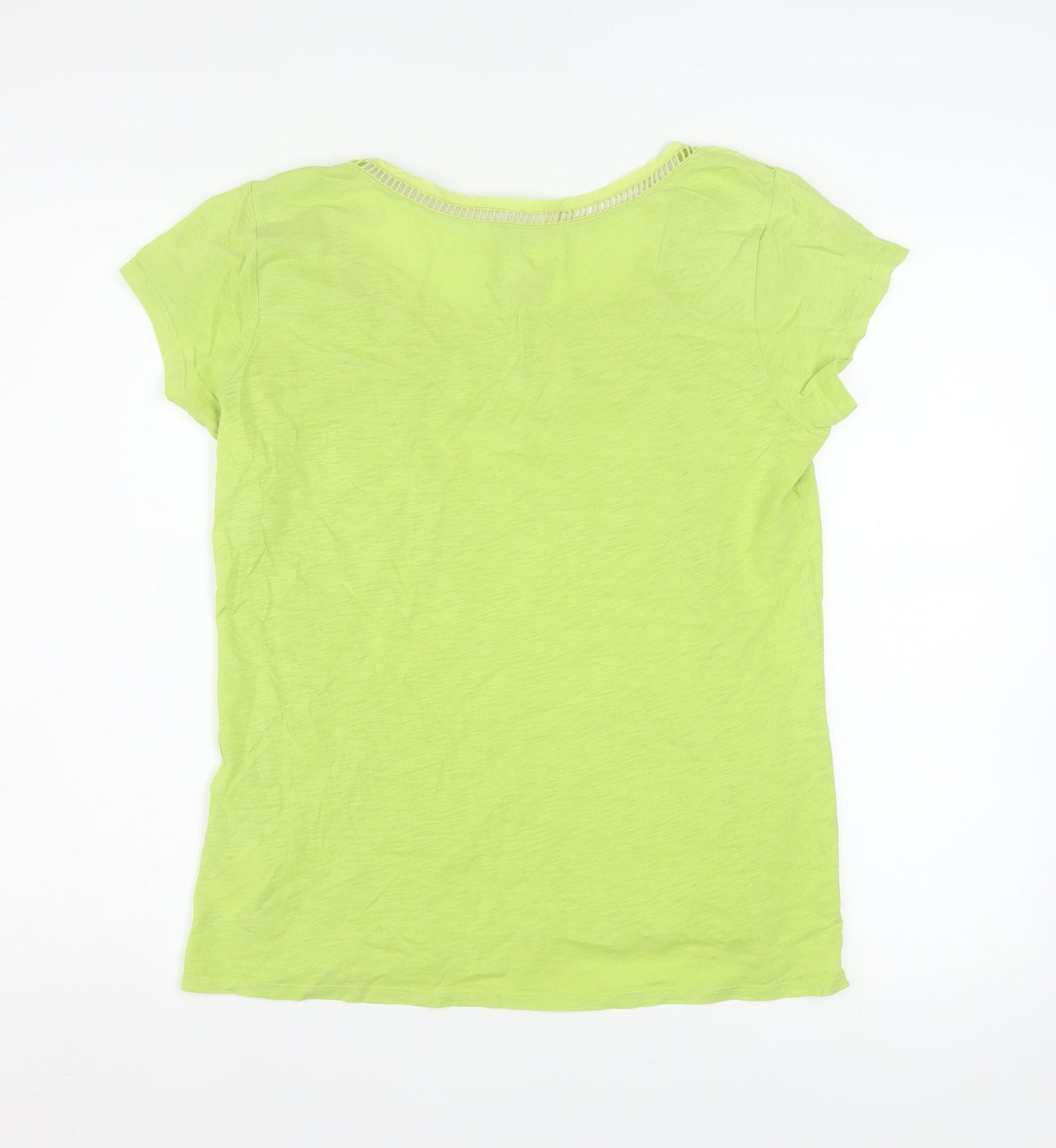 White Stuff Women’s Green Cotton Scoop Neck T-Shirt Size 14