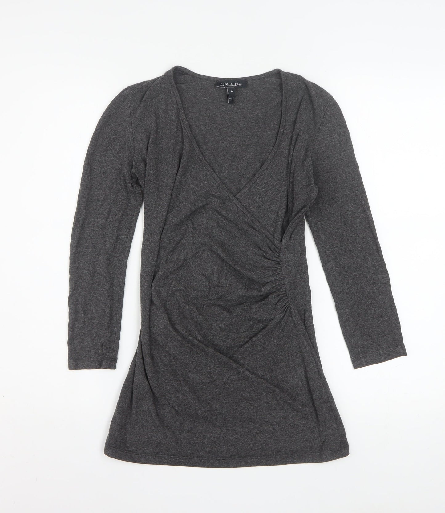 Isabella Oliver Women’s Grey Wrap Maternity Jersey Top Size S