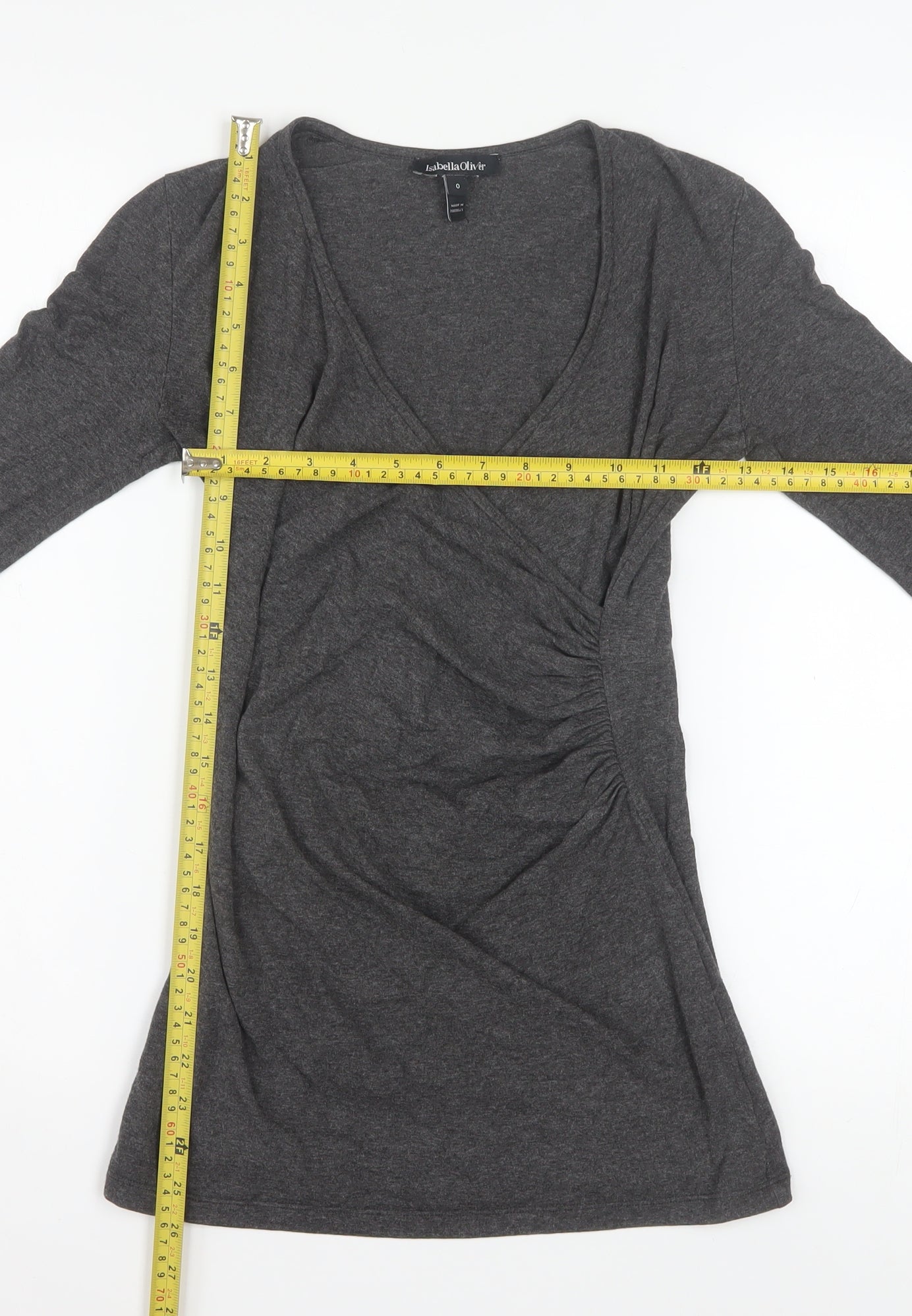 Isabella Oliver Women’s Grey Wrap Maternity Jersey Top Size S