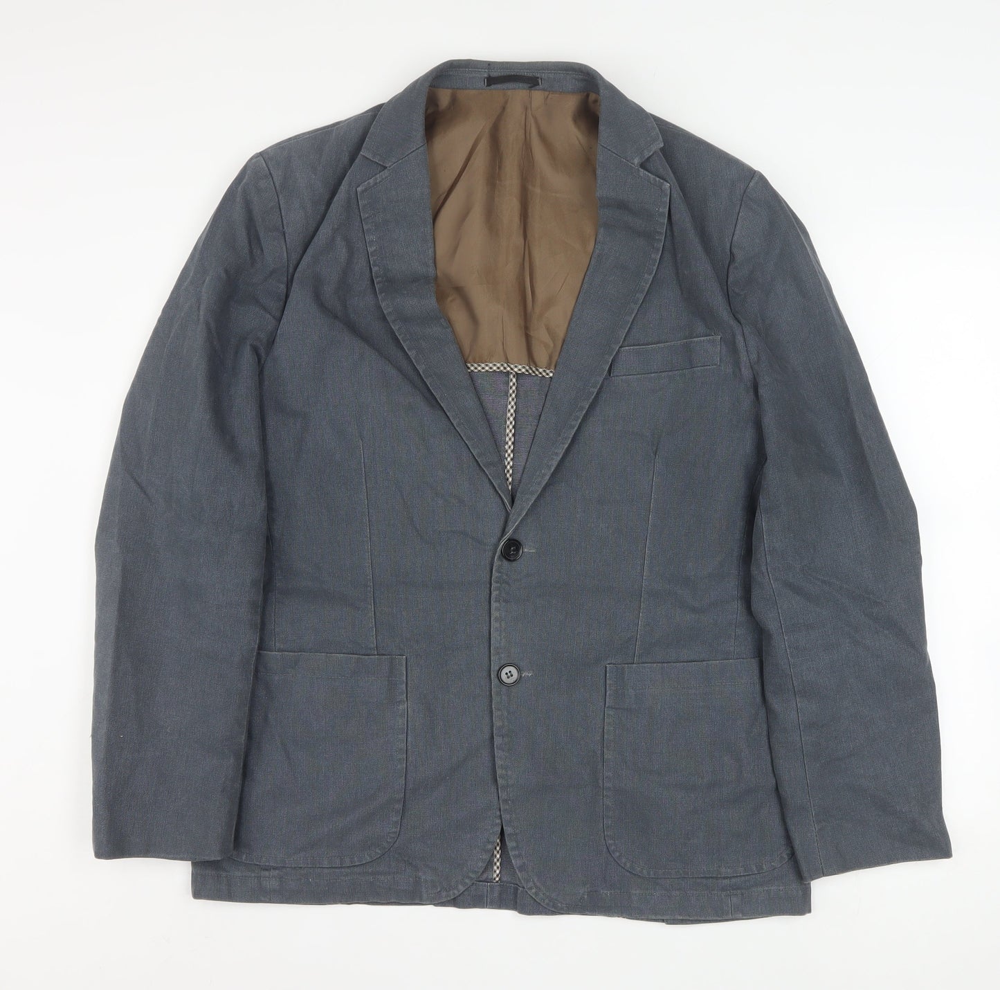 Kaiser Men's Grey Cotton Blazer Jacket Size 40 Regular
