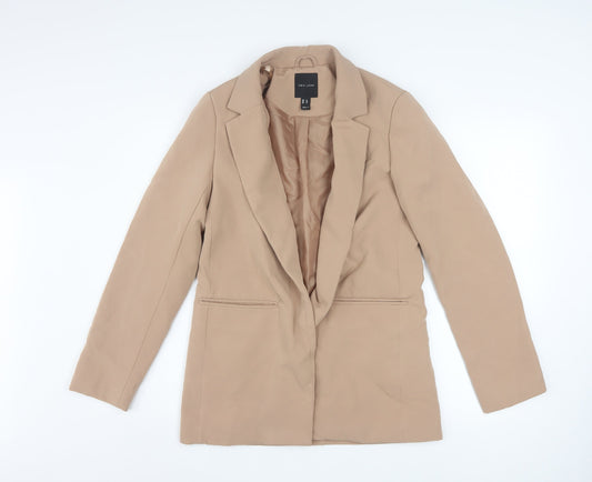 New Look Women’s Beige Blazer Jacket UK 8 Mid-Length Lined